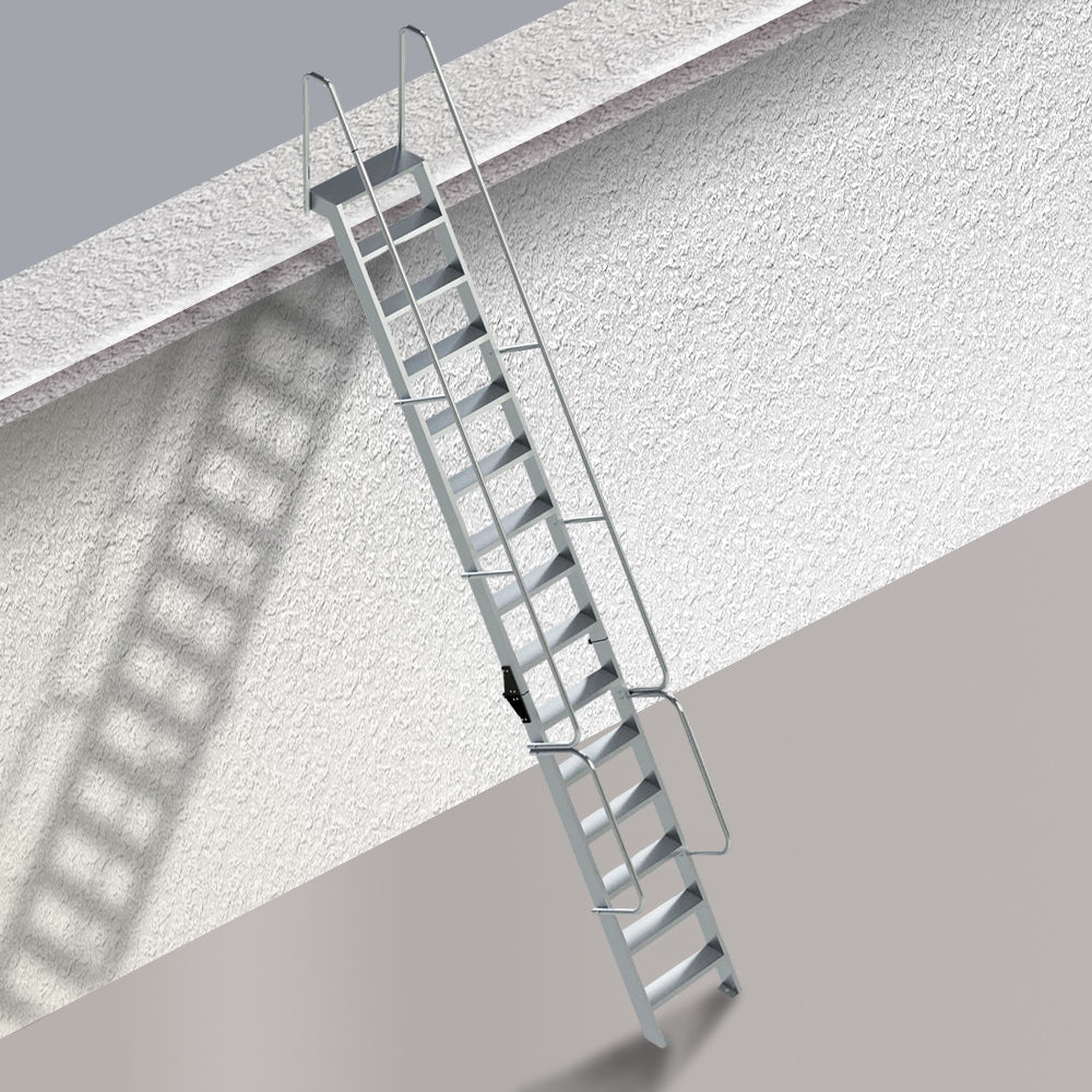 GROVIA 7/ 9/ 12/15-step Aluminum Alloy Ladder Household Stairs - Silver - Image 11