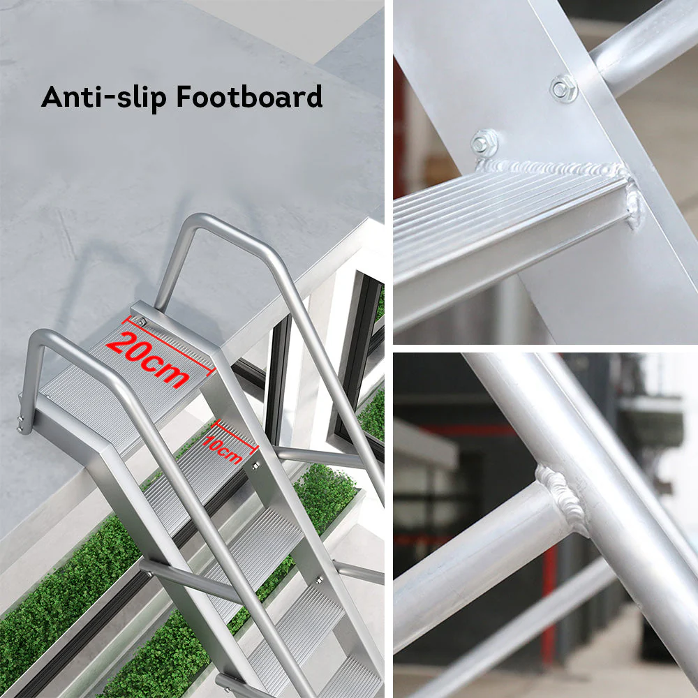 GROVIA 7/ 9/ 12/15-step Aluminum Alloy Ladder Household Stairs - Silver - Image 14