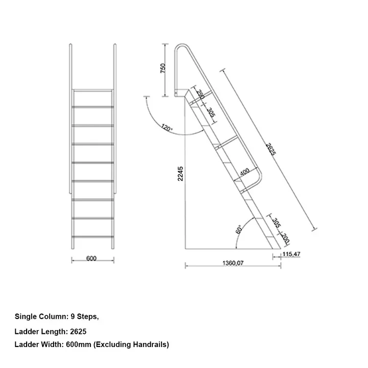 GROVIA 7/ 9/ 12/15-step Aluminum Alloy Ladder Household Stairs - Silver - Image 16