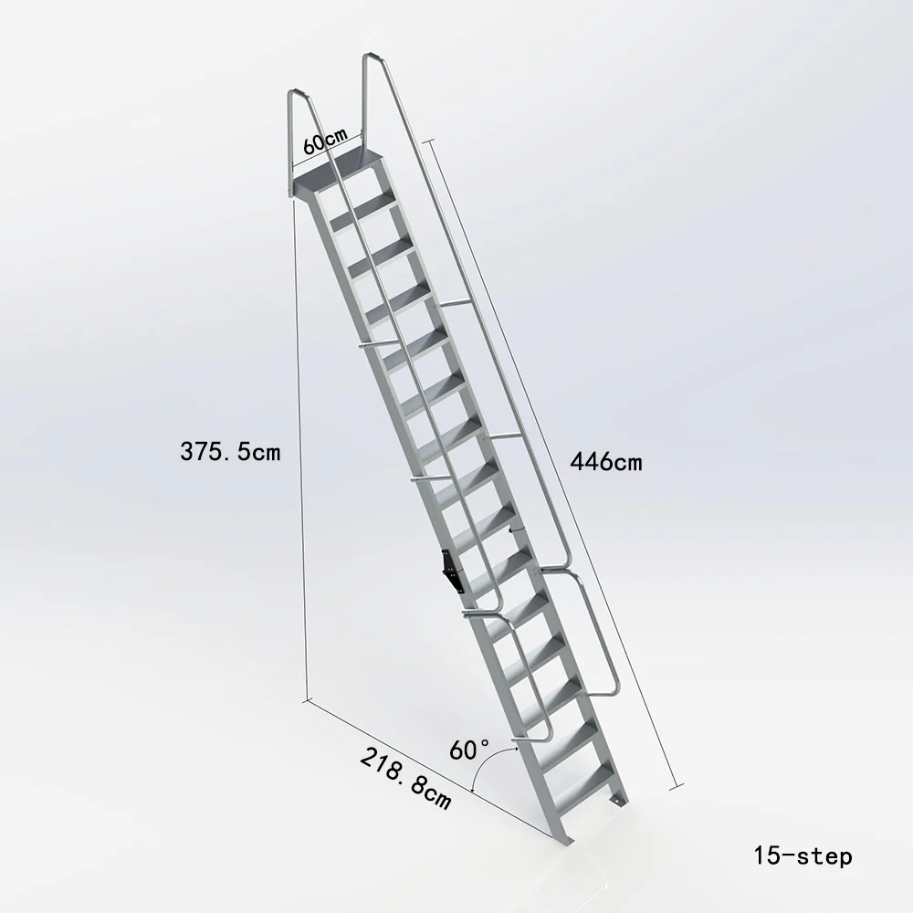 GROVIA 7/ 9/ 12/15-step Aluminum Alloy Ladder Household Stairs - Silver - Image 18