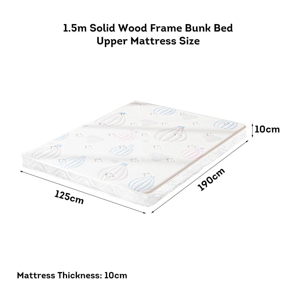 LIVARA Eco-friendly Synthetic Coir Cotton Latex Foldable Mattress for 1.5m Solid Wood Frame Bunk Bed - Image 12