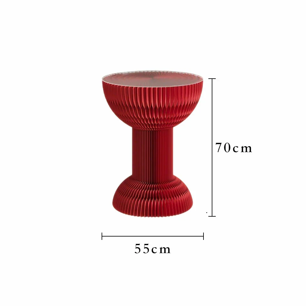 LIVARA 50/70/95cm Paper Folding Round Table Tea Table - Red - Image 10