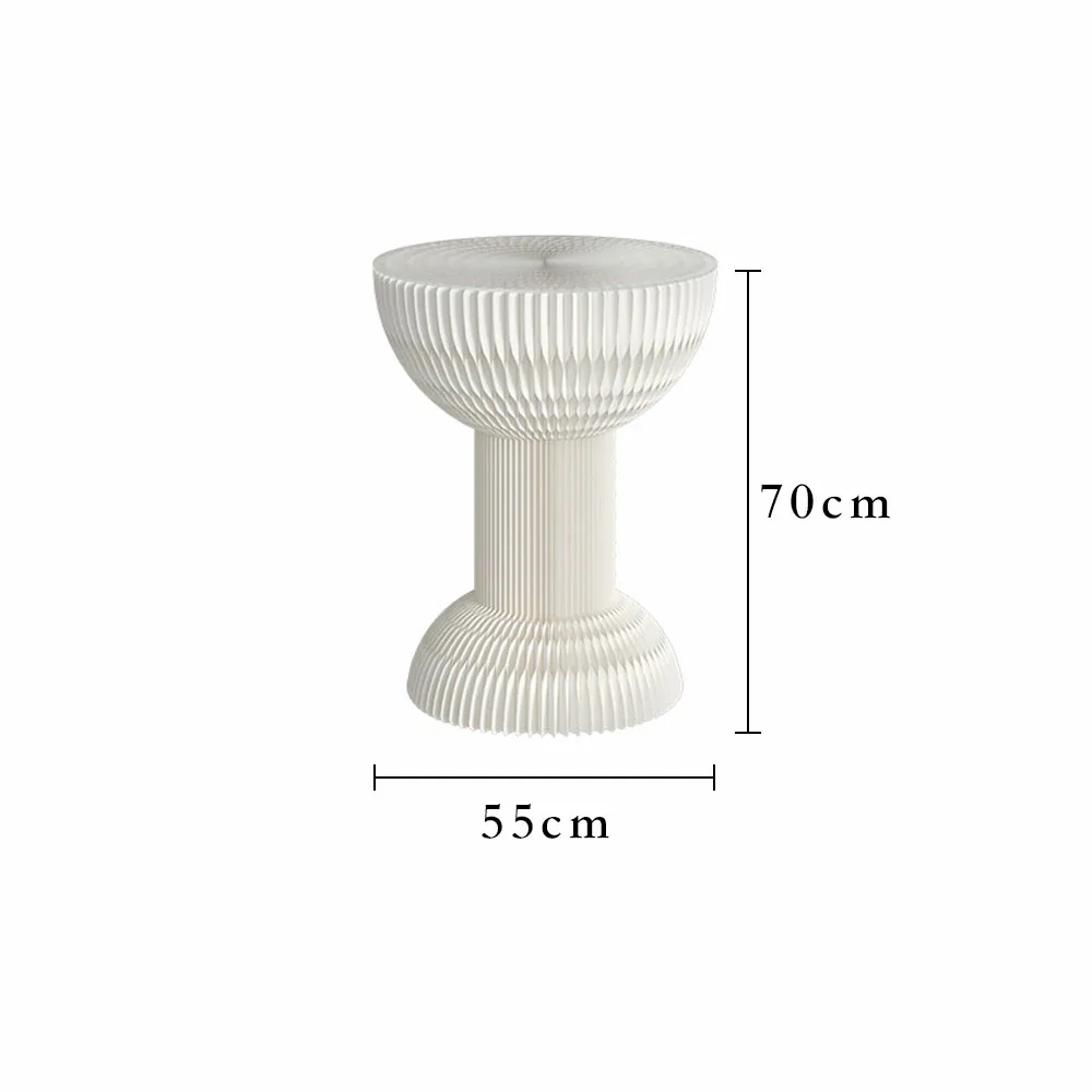 LIVARA 50/70/95cm Paper Folding Round Table Tea Table - White - Image 10