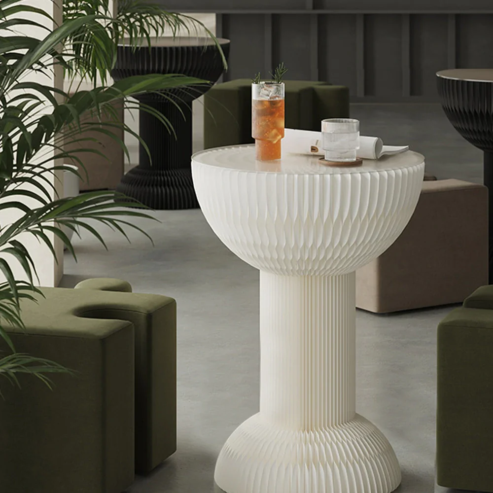 LIVARA 50/70/95cm Paper Folding Round Table Tea Table - White - Image 14