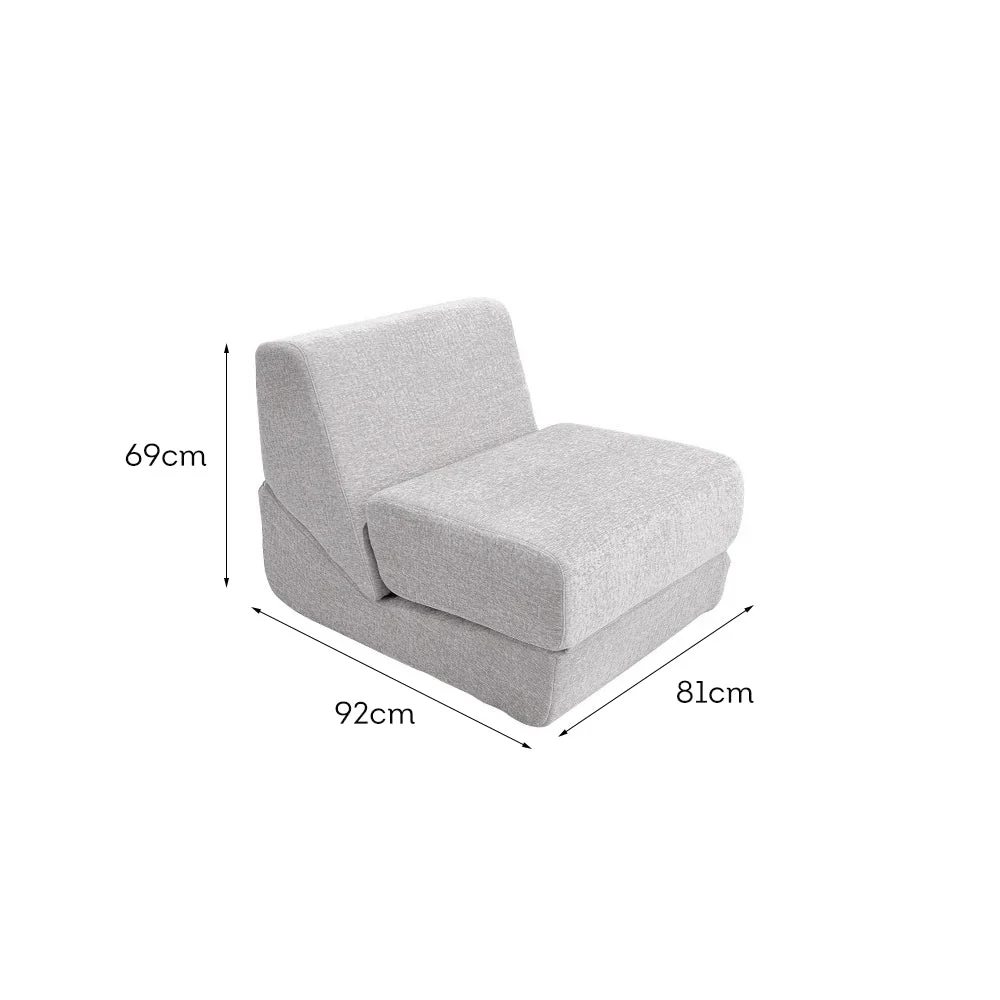 LIVARA B014 81cm Length Compressed Sofa/Chaise Lounge Velvet Fabric - Image 9
