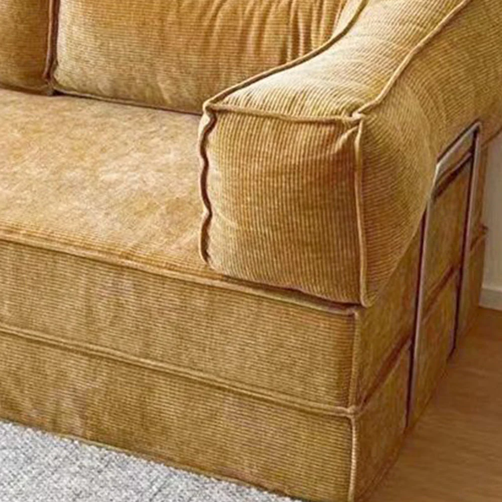 LIVARA B102 150cm Length Compressed Sofa Bed Corduroy Fabric Stainless Steel Frame - Image 21