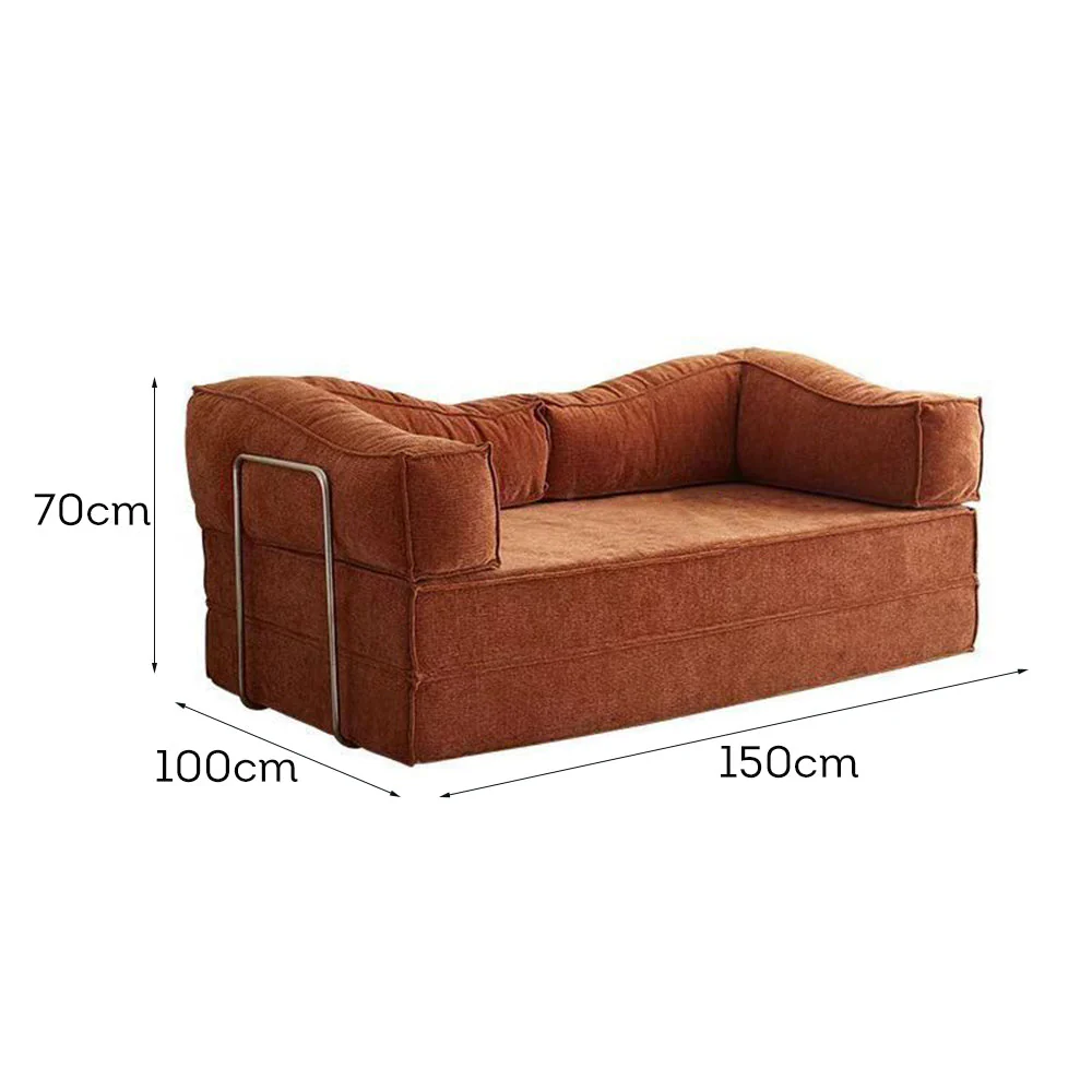 LIVARA B102 150cm Length Compressed Sofa Bed Corduroy Fabric Stainless Steel Frame - Image 24