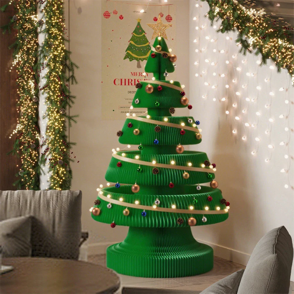 LIVARA Foldable Christmas Tree Decor 147/240cm Holiday Decoration for Home, Party & Retail Display - Green - Image 2