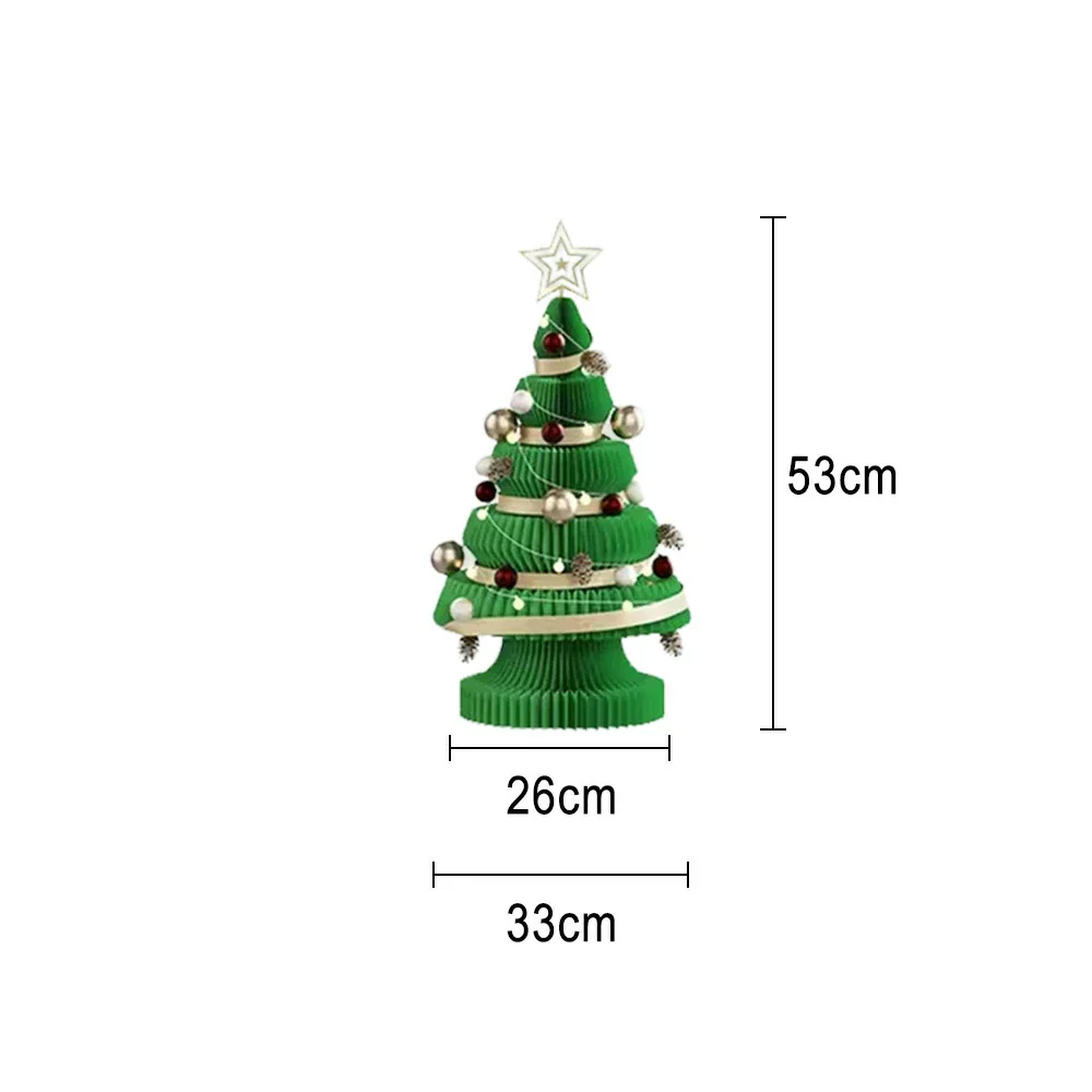 LIVARA Foldable Christmas Tree Decor 53/75/100cm Holiday Decoration for Home, Party & Retail Display - Green - Image 5