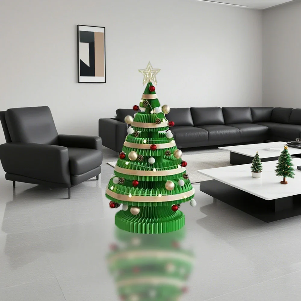 LIVARA Foldable Christmas Tree Decor 53/75/100cm Holiday Decoration for Home, Party & Retail Display - Green - Image 8