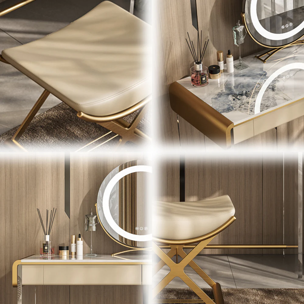 LUXORA DR1024 100-136cm Rock Countertop Lacquered Cabinet Dressing Table - Acrylic - Image 6