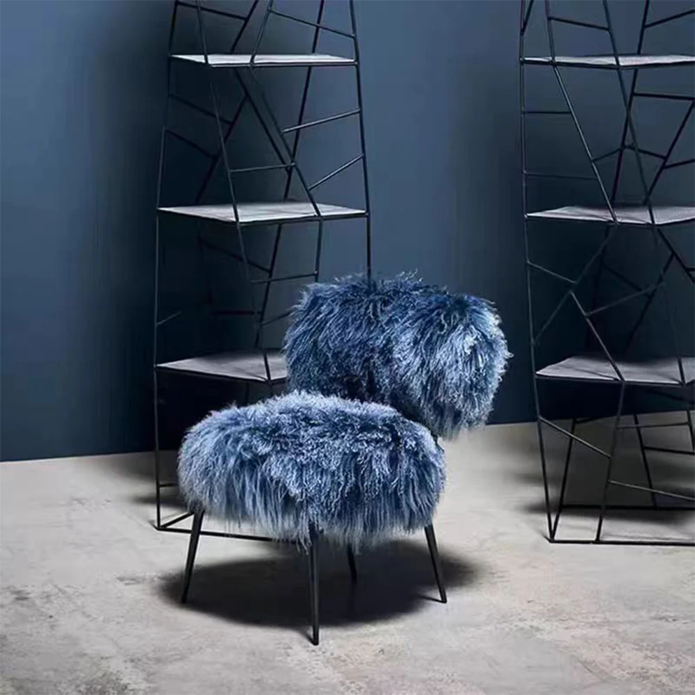LIVARA EC1009 Stainless Steel Bentwood Wool Fabric High-End Luxury Design Leisure Chair - Image 2