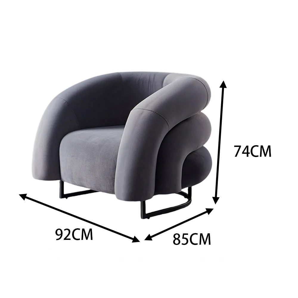 LIVARA EC1010 Rainbow Chair Stainless Steel Velvet Imported Pine Leisure Chair - Image 10