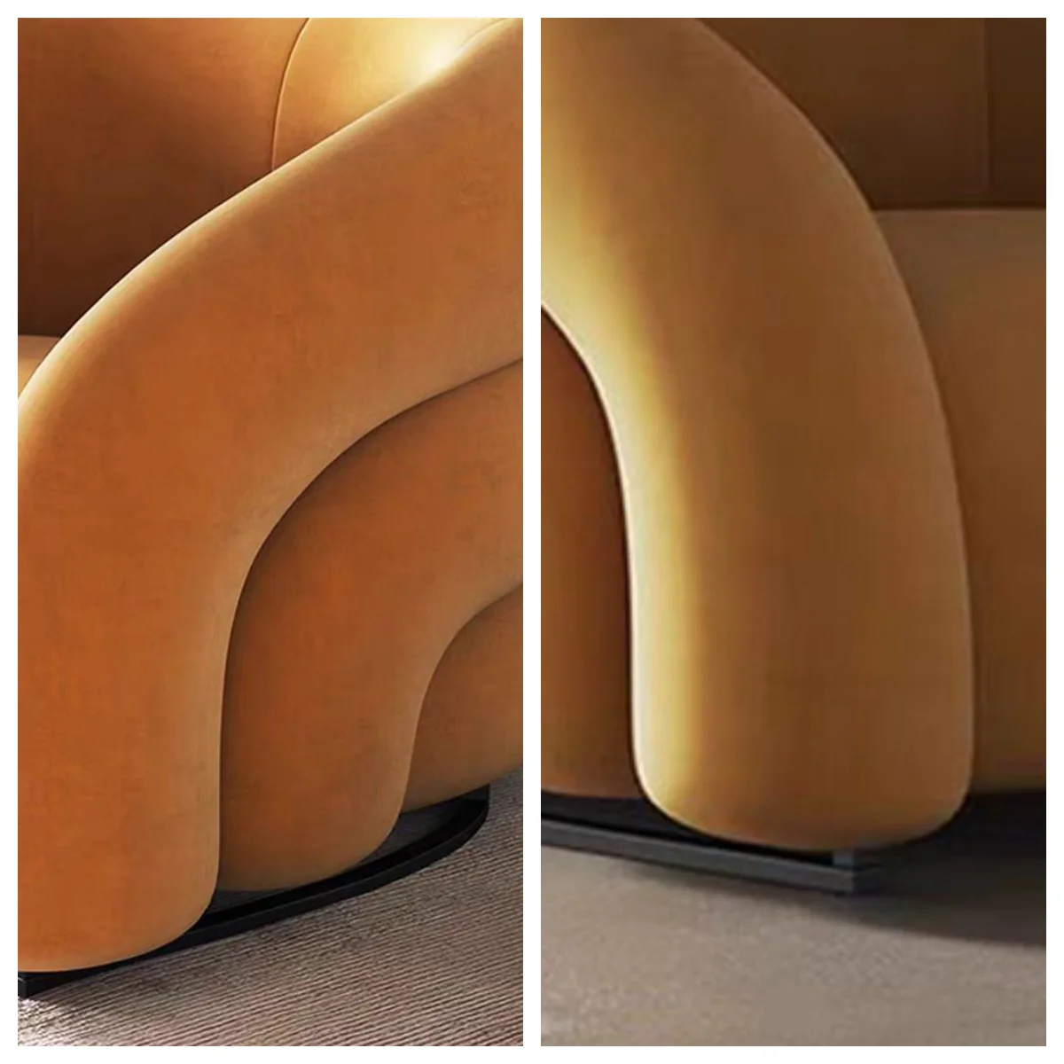 LIVARA EC1010 Rainbow Chair Stainless Steel Velvet Imported Pine Leisure Chair - Image 4