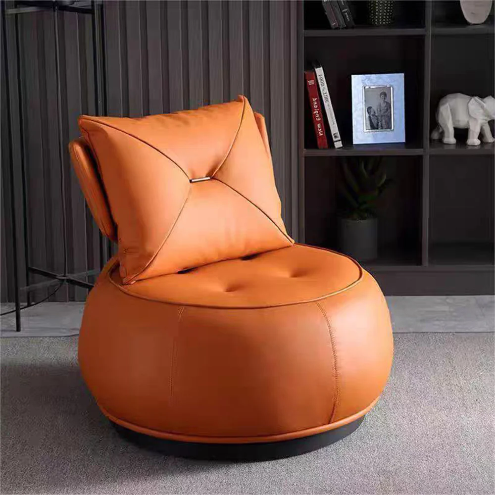 LIVARA EC1012 Iron Frame Faux Leather Sponge Swivel Leisure Chair - Image 3