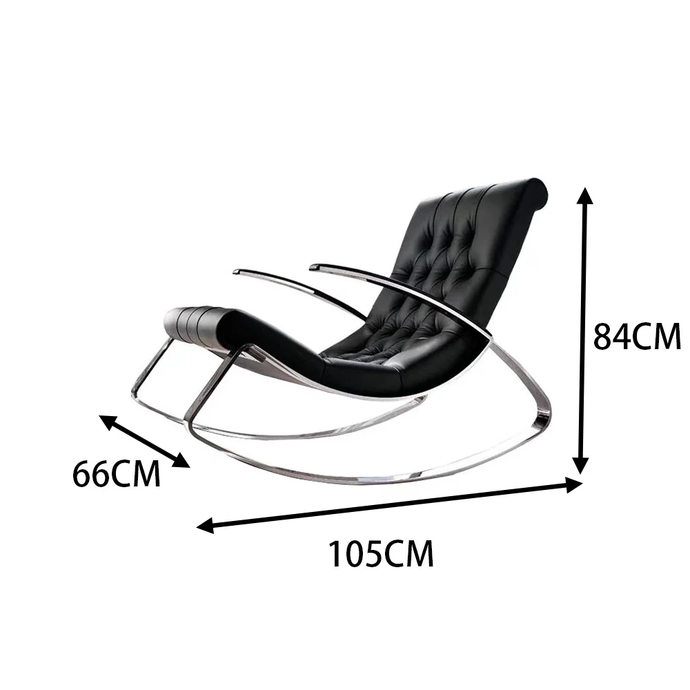 LIVARA EC1052 Stainless Steel Bentwood High-Density Foam Rocking Chair - Image 10