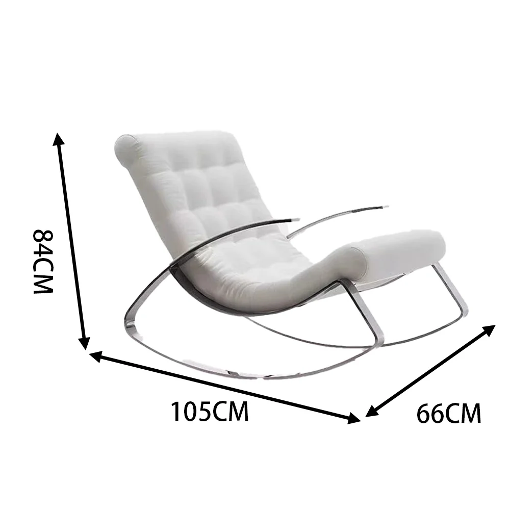 LIVARA EC1052 Stainless Steel Bentwood High-Density Foam Rocking Chair - Image 9
