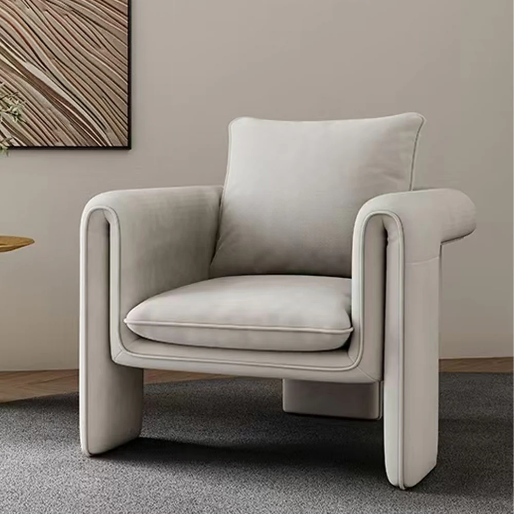LIVARA EC1054 Bentwood Frame Velvet Fabric Leisure Chair - Image 3