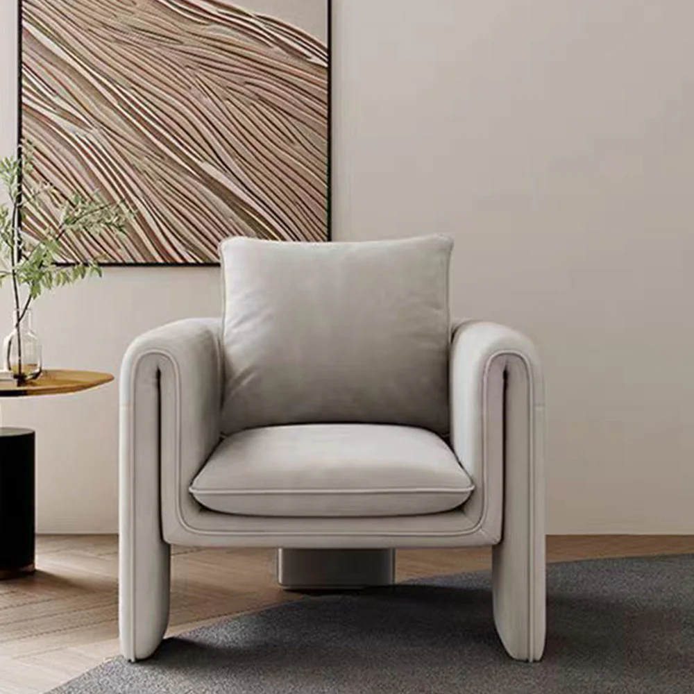 LIVARA EC1054 Bentwood Frame Velvet Fabric Leisure Chair - Image 4