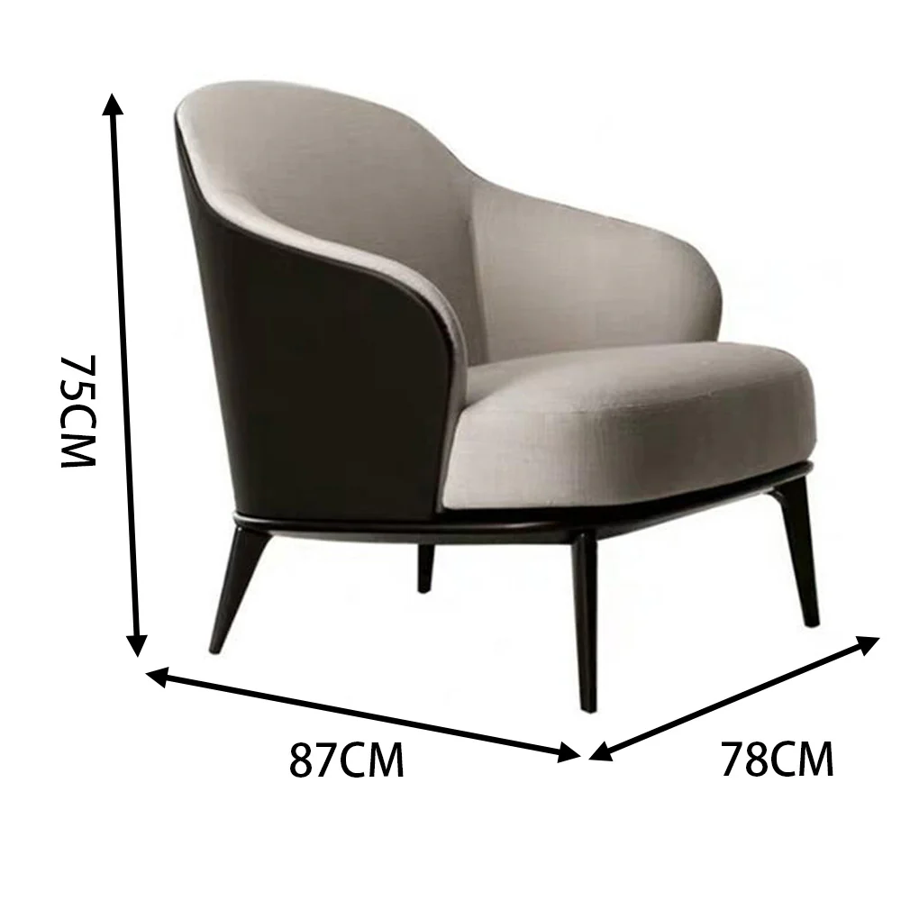 LIVARA EC1070 Eucalyptus Wood Frame with High-Density Foam and Wooden Black Legs Leisure Chair - Image 5