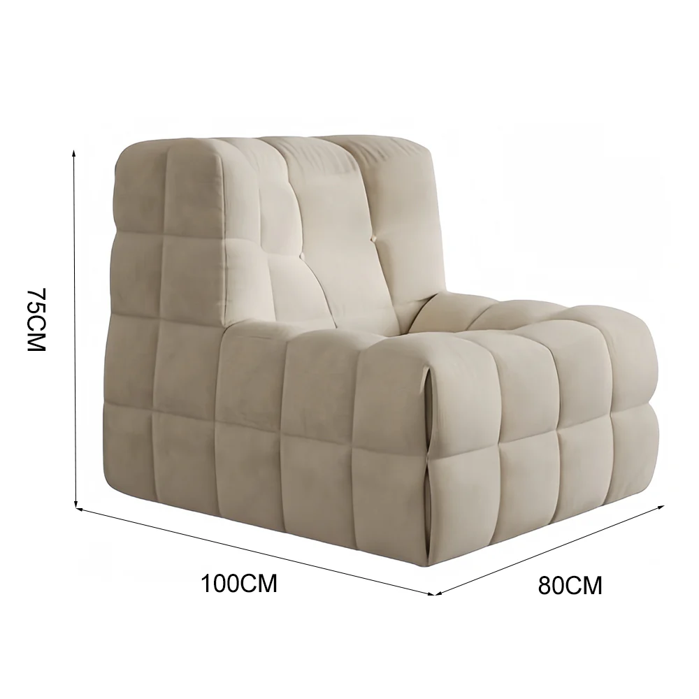 LIVARA EC1072 Corduroy Fabric and Molded Cotton-Filled Leisure Chair - Image 5