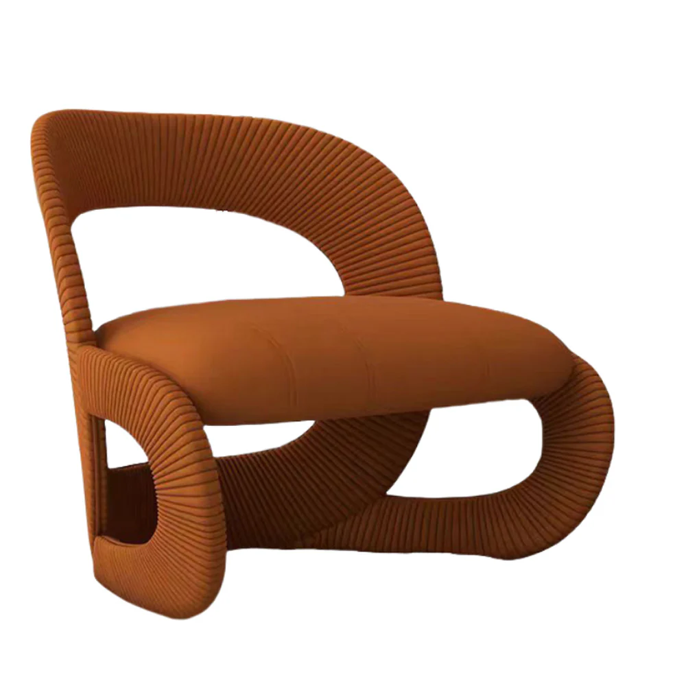 LIVARA EC1090 Tech Velvet Solid Wood Bentwood Leisure Chair - Image 2