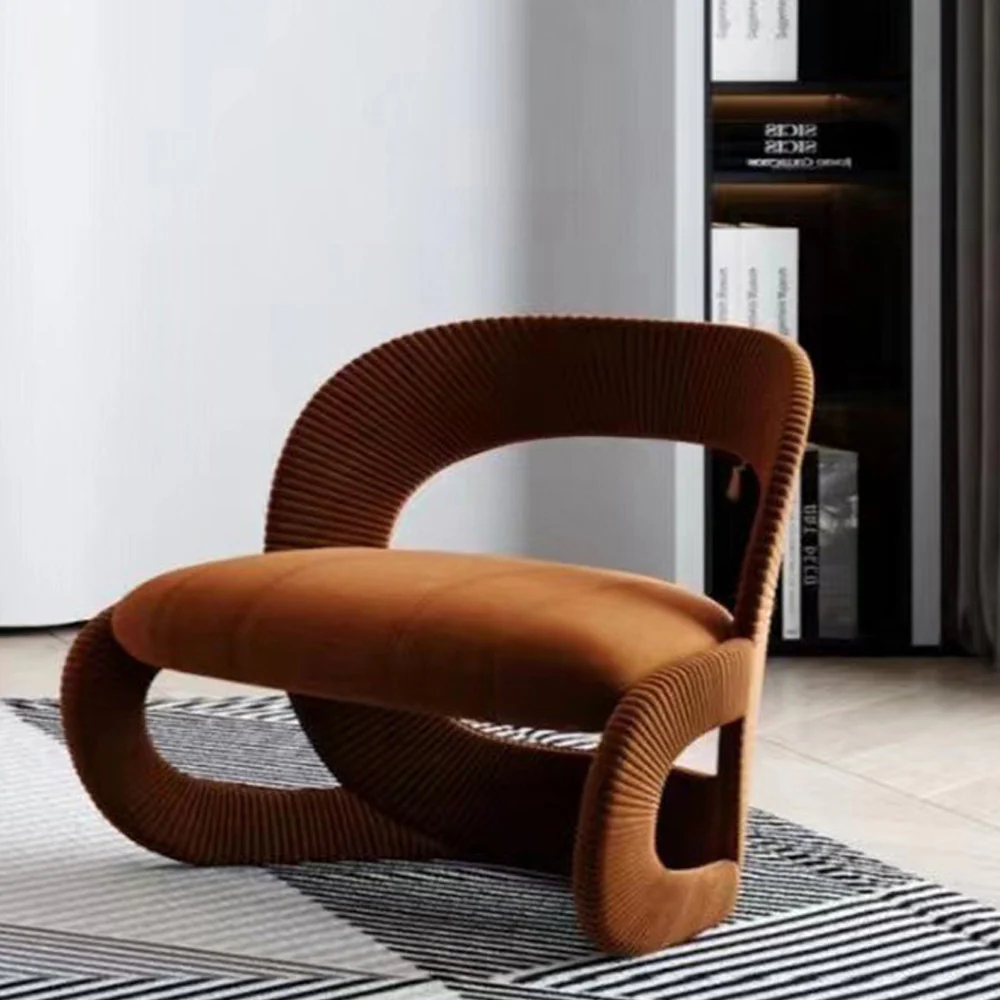 LIVARA EC1090 Tech Velvet Solid Wood Bentwood Leisure Chair - Image 7
