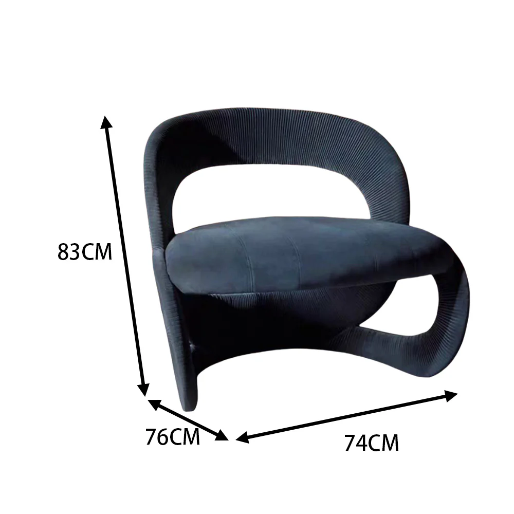 LIVARA EC1090 Tech Velvet Solid Wood Bentwood Leisure Chair - Image 9