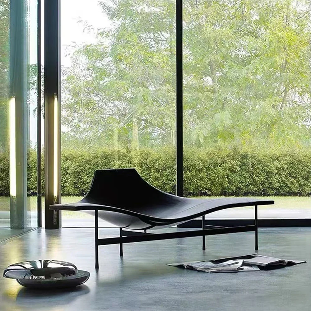 LUXORA EC1093 Fiberglass Stainless Steel Ultra-Fiber Leather High-End Leisure Chair - Image 2