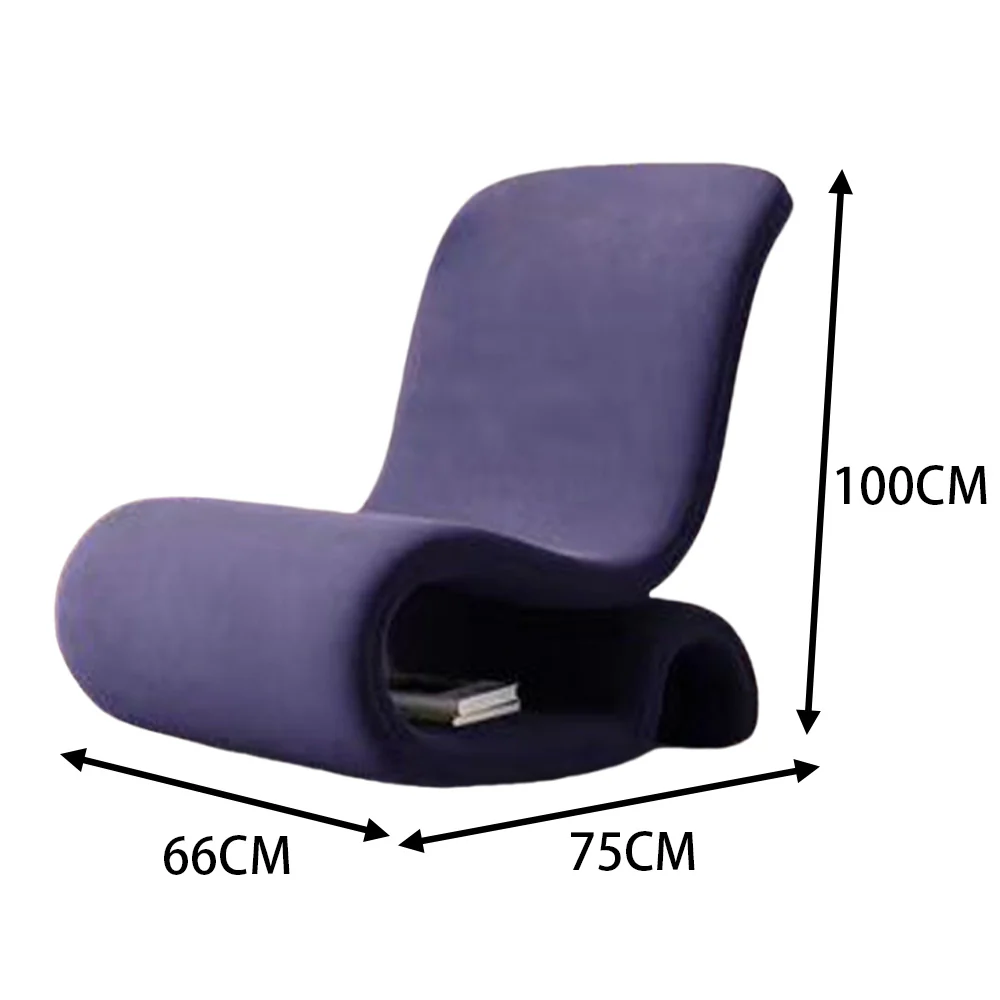 LIVARA EC1096 Tech Velvet Metal Solid Wood Minimalist Cozy Leisure Chair - Image 14
