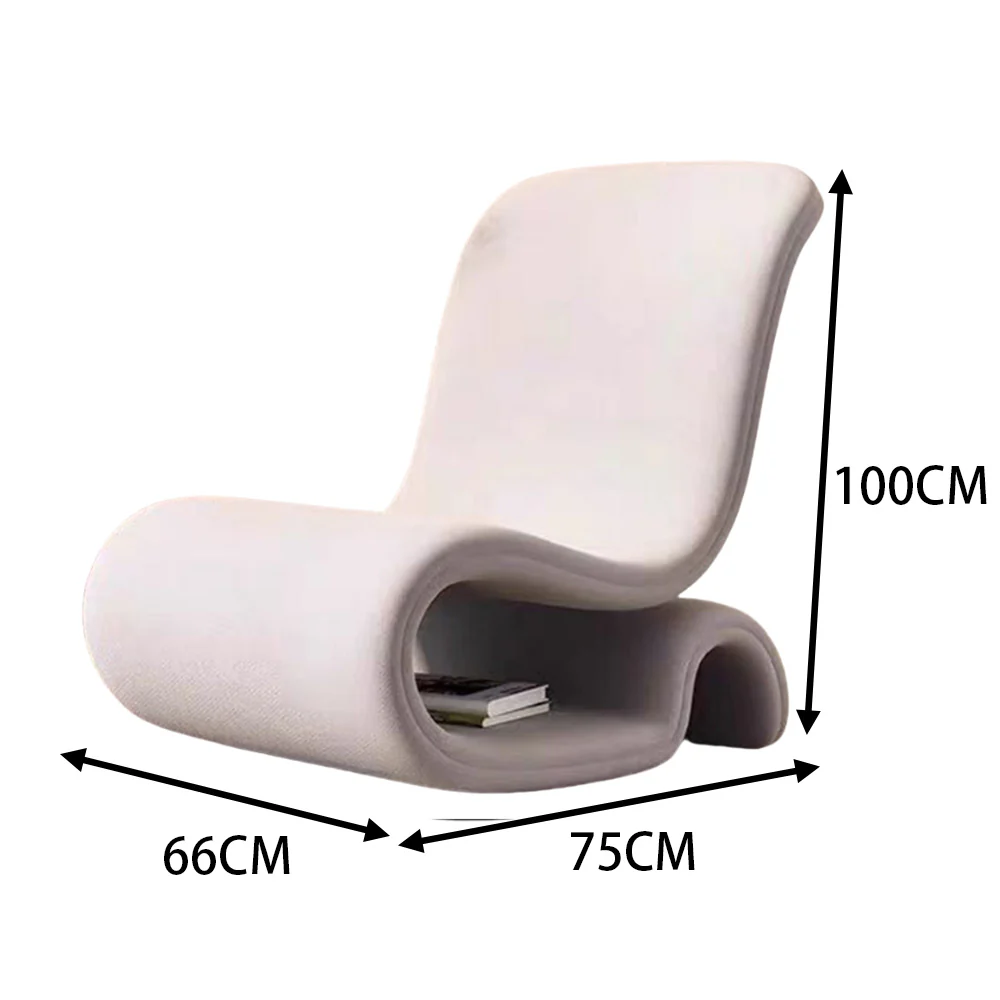 LIVARA EC1096 Tech Velvet Metal Solid Wood Minimalist Cozy Leisure Chair - Image 15