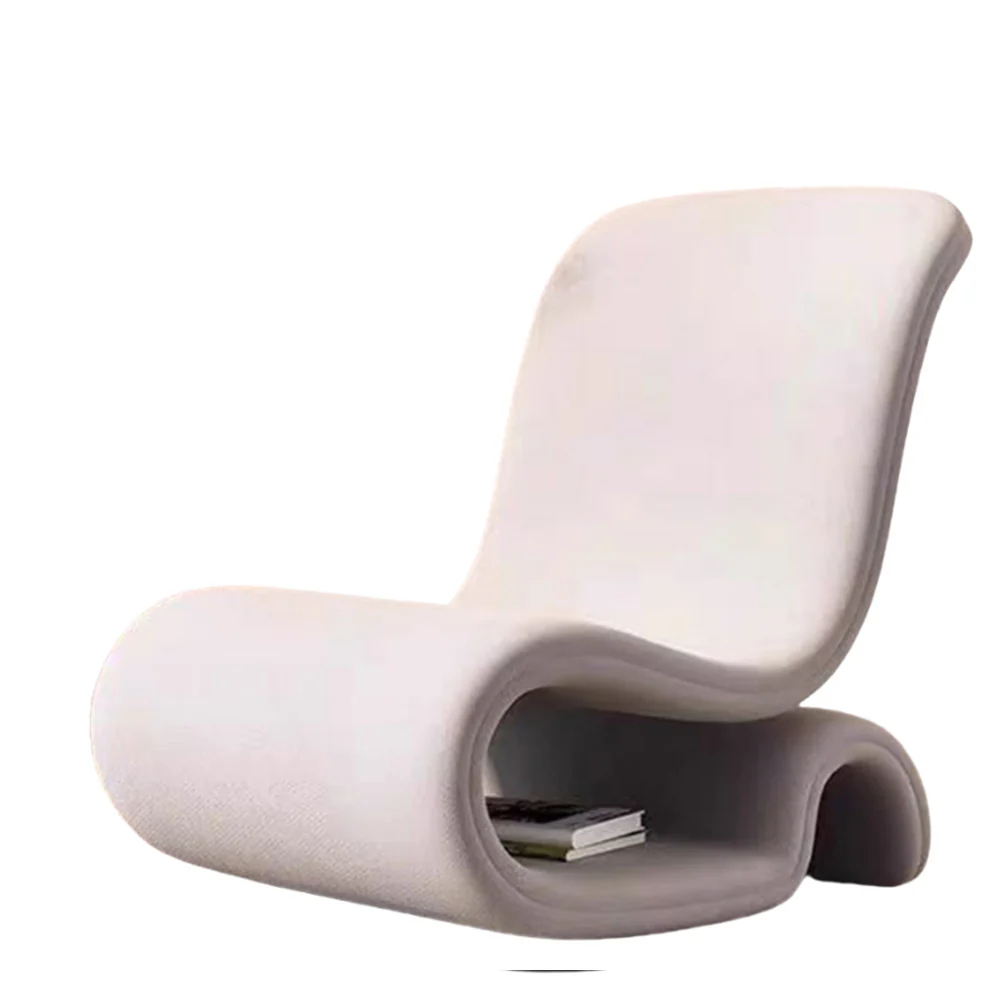 LIVARA EC1096 Tech Velvet Metal Solid Wood Minimalist Cozy Leisure Chair - Image 3