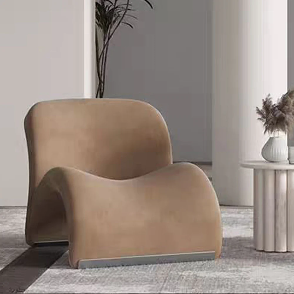 LIVARA EC1100 Tech Velvet Metal Stylish Design Leisure Chair - Image 5