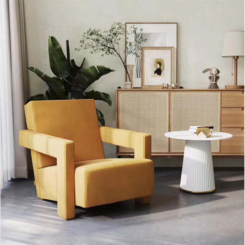LIVARA EC1132 Cotton Linen Fabric Leisure Chair - Image 2