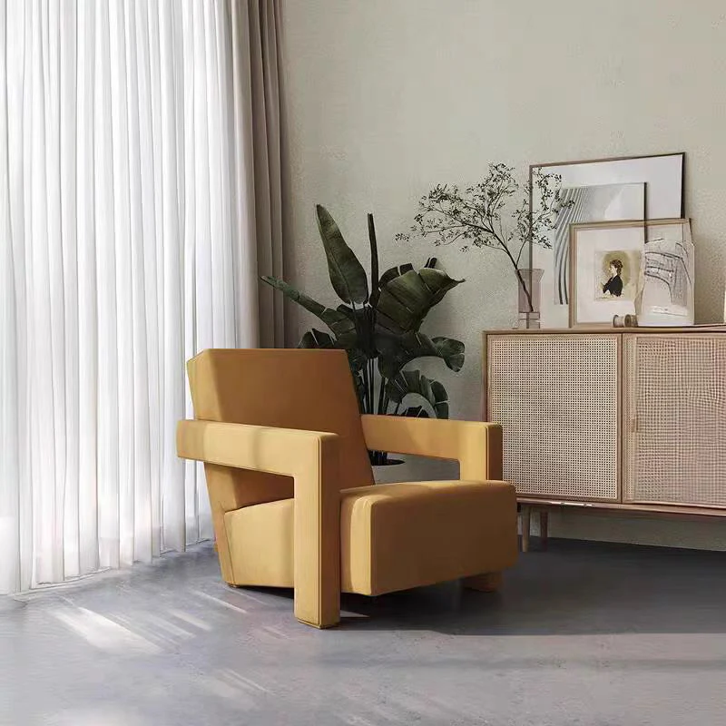LIVARA EC1132 Cotton Linen Fabric Leisure Chair - Image 4