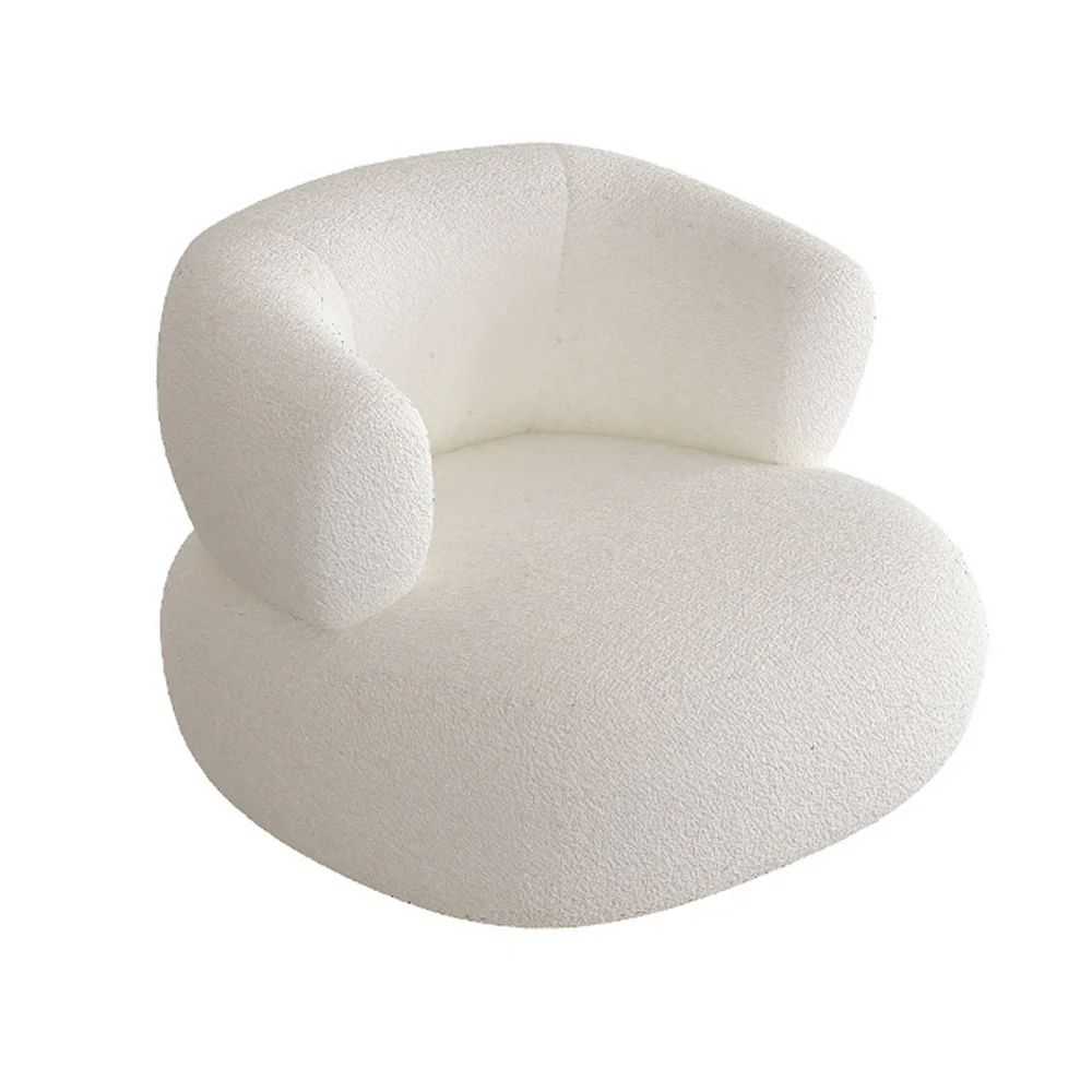 LIVARA EC1147 Modal Velvet Fabric Solid Wood Frame Leisure Chair / Single Sofa