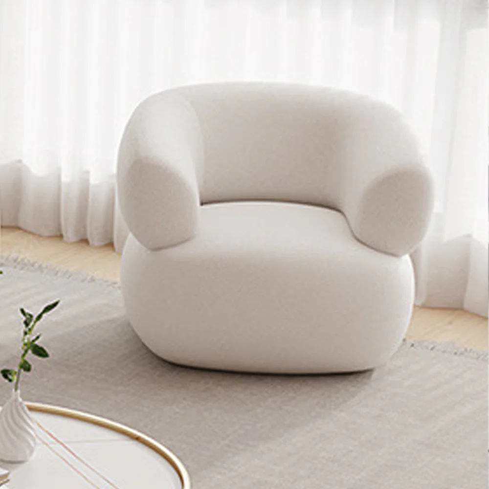 LIVARA EC1147 Modal Velvet Fabric Solid Wood Frame Leisure Chair / Single Sofa - Image 3