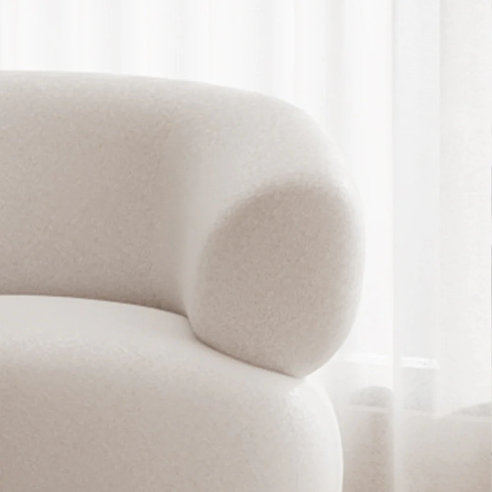 LIVARA EC1147 Modal Velvet Fabric Solid Wood Frame Leisure Chair / Single Sofa - Image 4