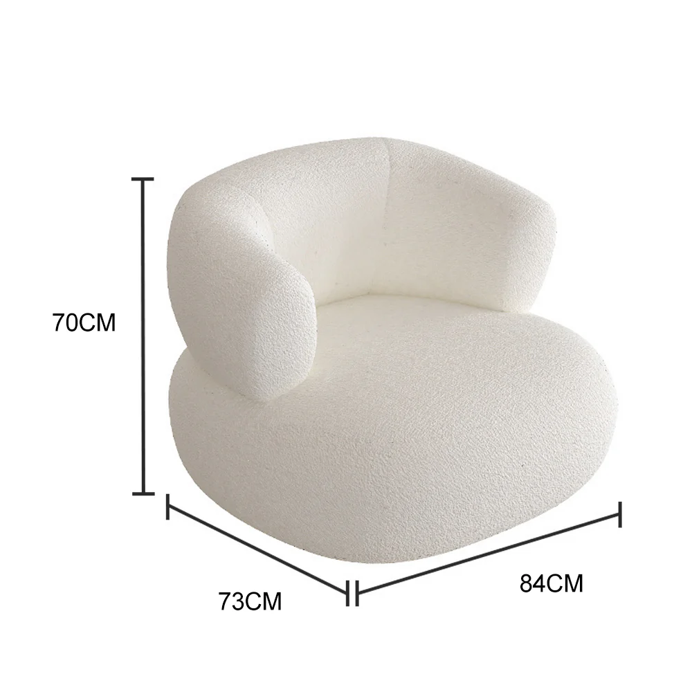 LIVARA EC1147 Modal Velvet Fabric Solid Wood Frame Leisure Chair / Single Sofa - Image 5