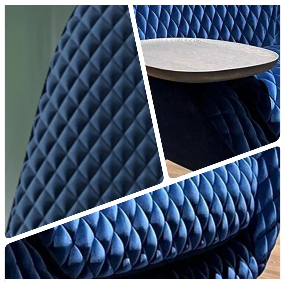 LIVARA EC1149 Silk Velvet Solid Wood and Hardware Frame Leisure Chair - Blue - Image 4