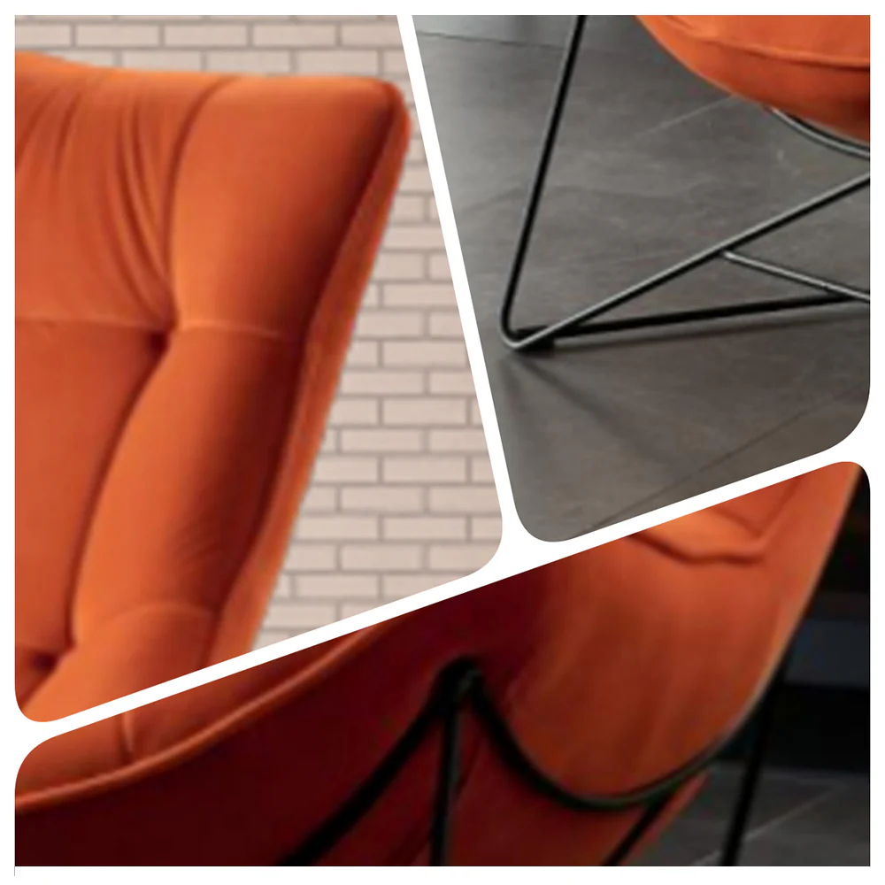 LIVARA EC1150 Minimalist Style Velvet Leisure Chair - Image 4