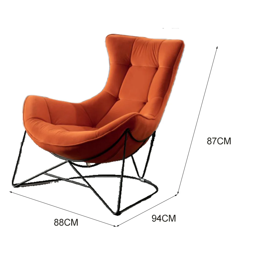 LIVARA EC1150 Minimalist Style Velvet Leisure Chair - Image 5