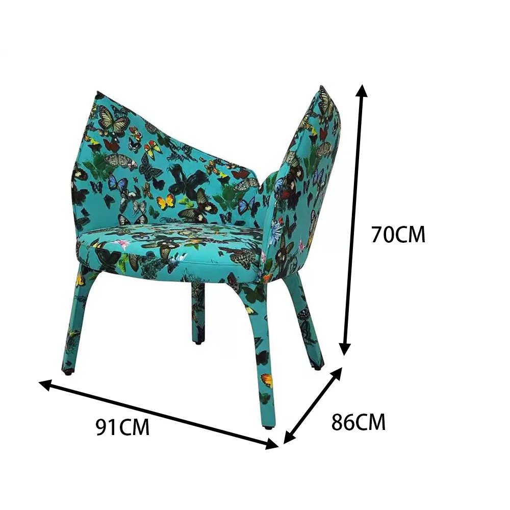 LIVARA EC1161 Printed Leather Solid Wood Bentwood Leisure Chair - Image 5