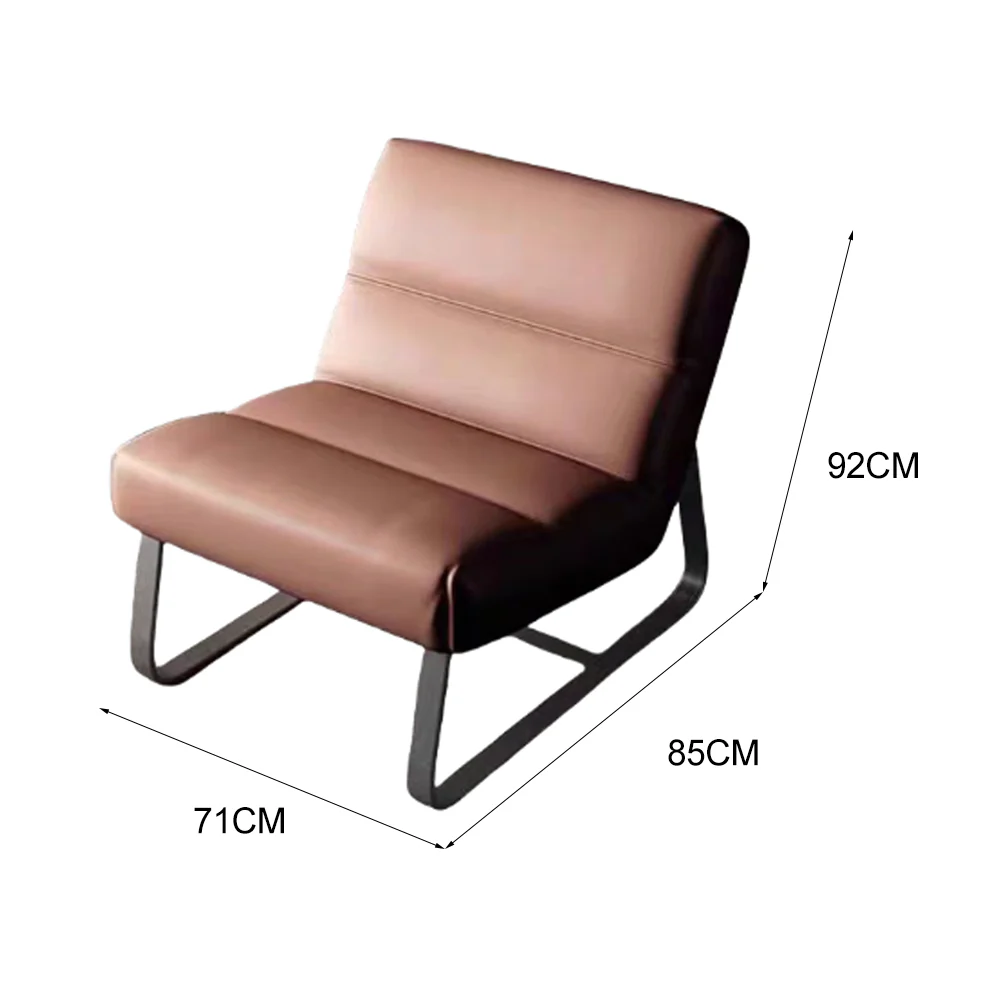 LIVARA EC1189 Minimalist Style Wooden Frame Leisure Chair - Brown - Image 5