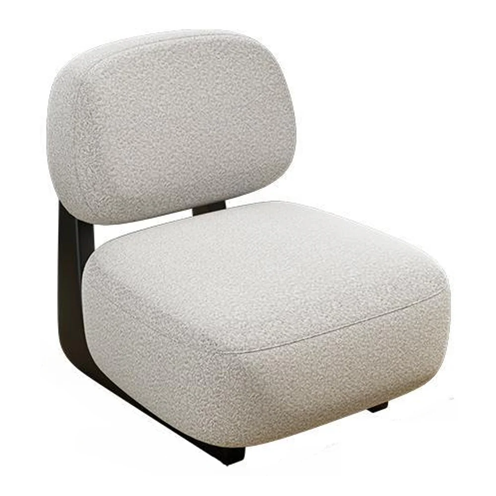 LIVARA EC1191 White Wax Wood Solid Wood Frame Leisure Chair