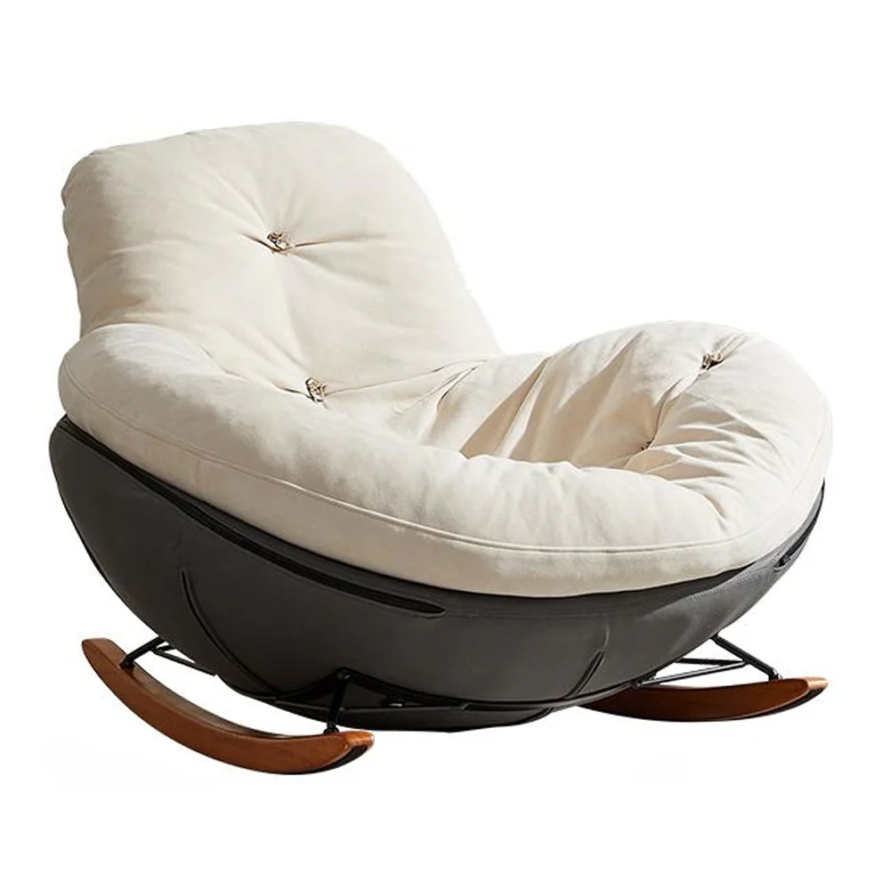 LIVARA EC1211 Technology Fabric Curved Board Wooden Legs Leisure Chair