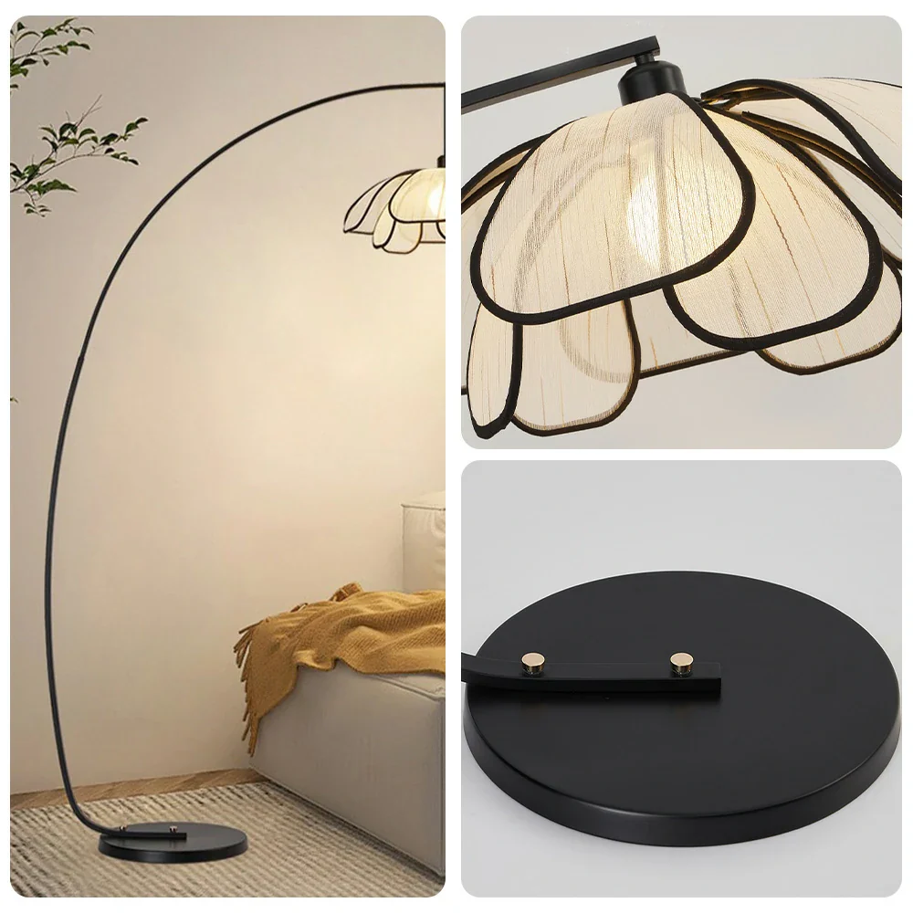 LIVARA Floor Lamp with LED Light, Fabric Shade, Adjustable Three-Color Temperature, Rust-Resistant Iron Base - Image 3