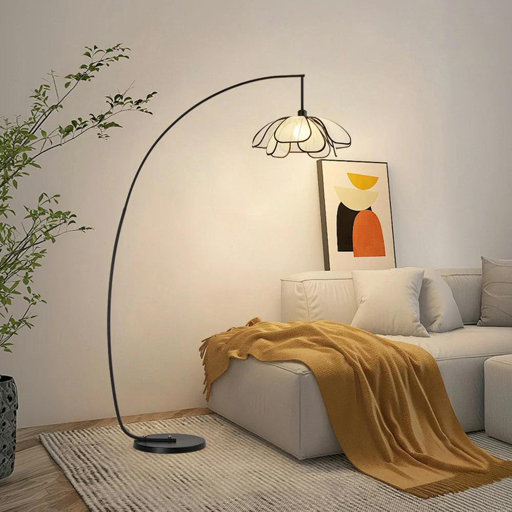 LIVARA Floor Lamp with LED Light, Fabric Shade, Adjustable Three-Color Temperature, Rust-Resistant Iron Base - Image 4