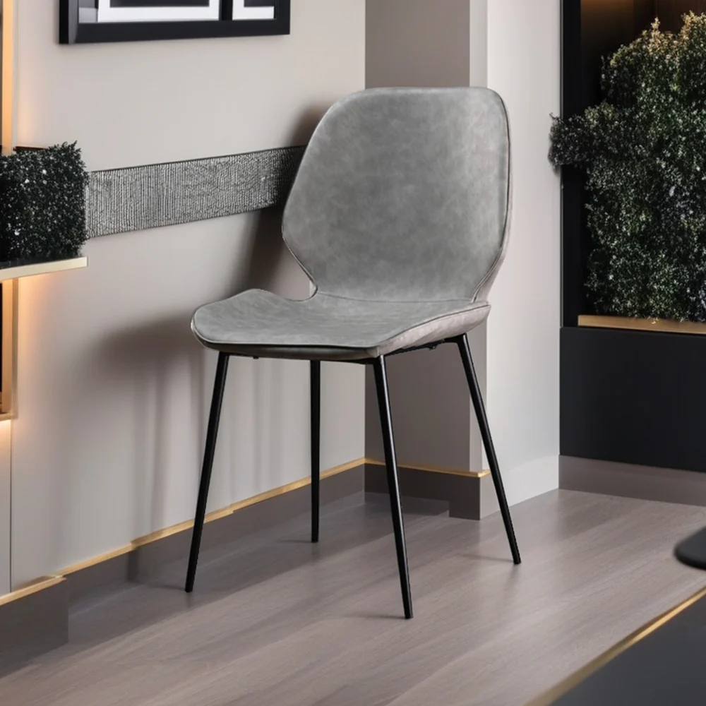 LIVARA DC1001 Faux Leather Fabric Dining Chair Carbon Steel Legs - Image 3
