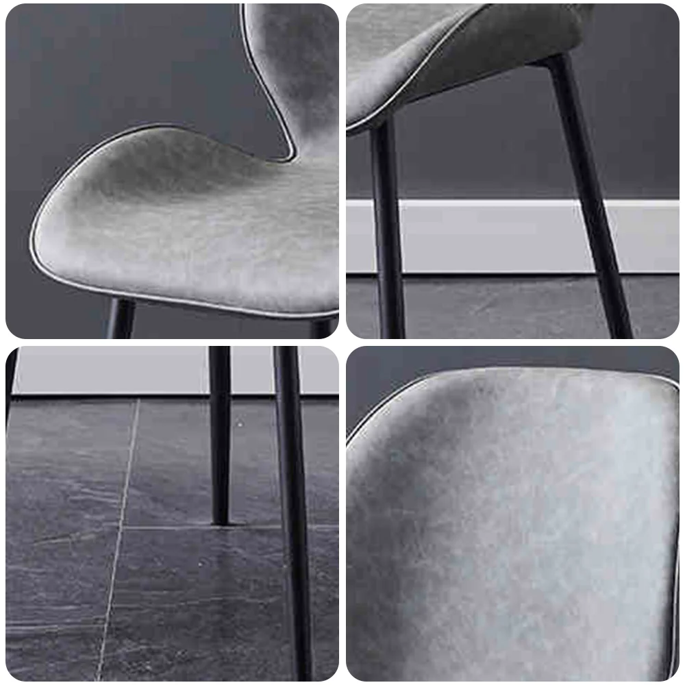 LIVARA DC1001 Faux Leather Fabric Dining Chair Carbon Steel Legs - Image 4